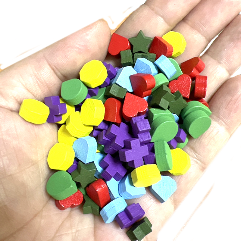 Board Game Bang - 100Pcs 10mm 하트/다이아몬드/물/십자가/스타 전당포 나무 체스
