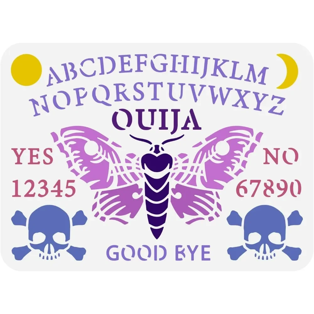 Board Game Template - Ouija 보드 스텐실, 재사용 가능한 응답