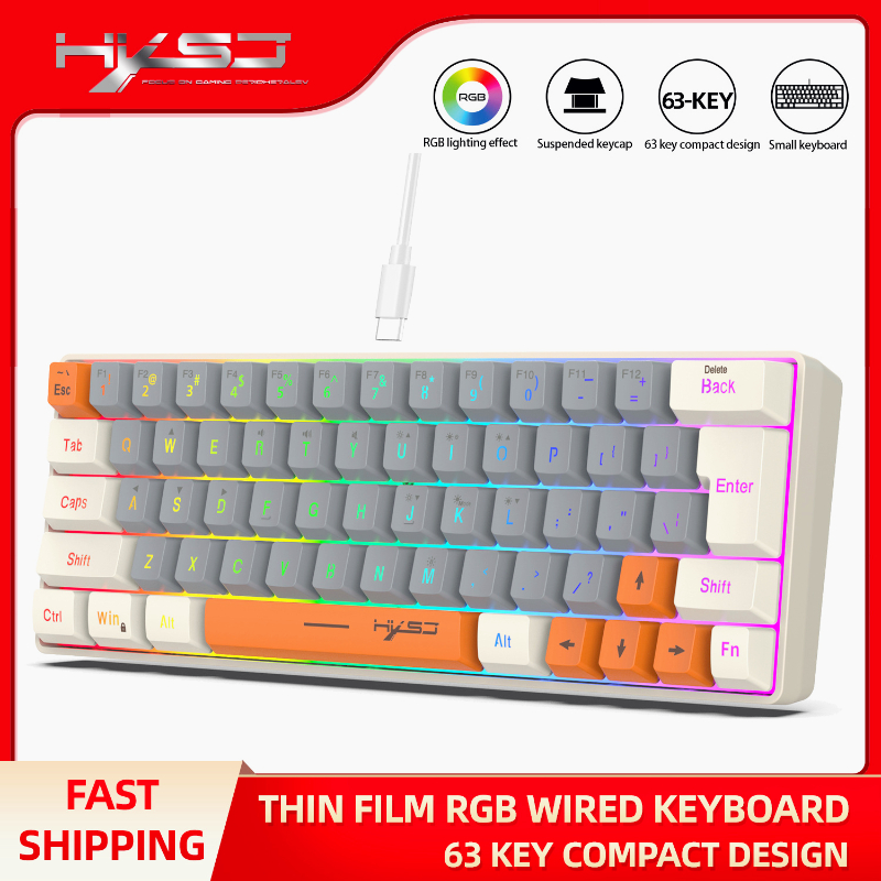 키보드 RGB USB 유선 63키 게이밍 게이머용 컴팩 - Board Game Journal 리뷰 및 가격