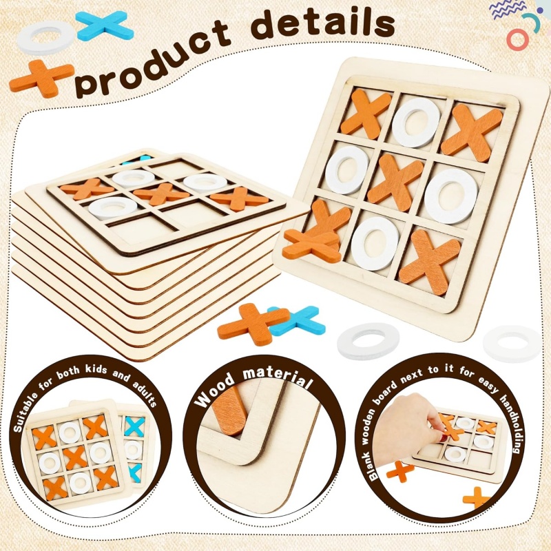 나무로 만든 틱택토 게임 퍼즐 템플릿 XO 테이블 체스 - Board Game Template 리뷰 및 가격