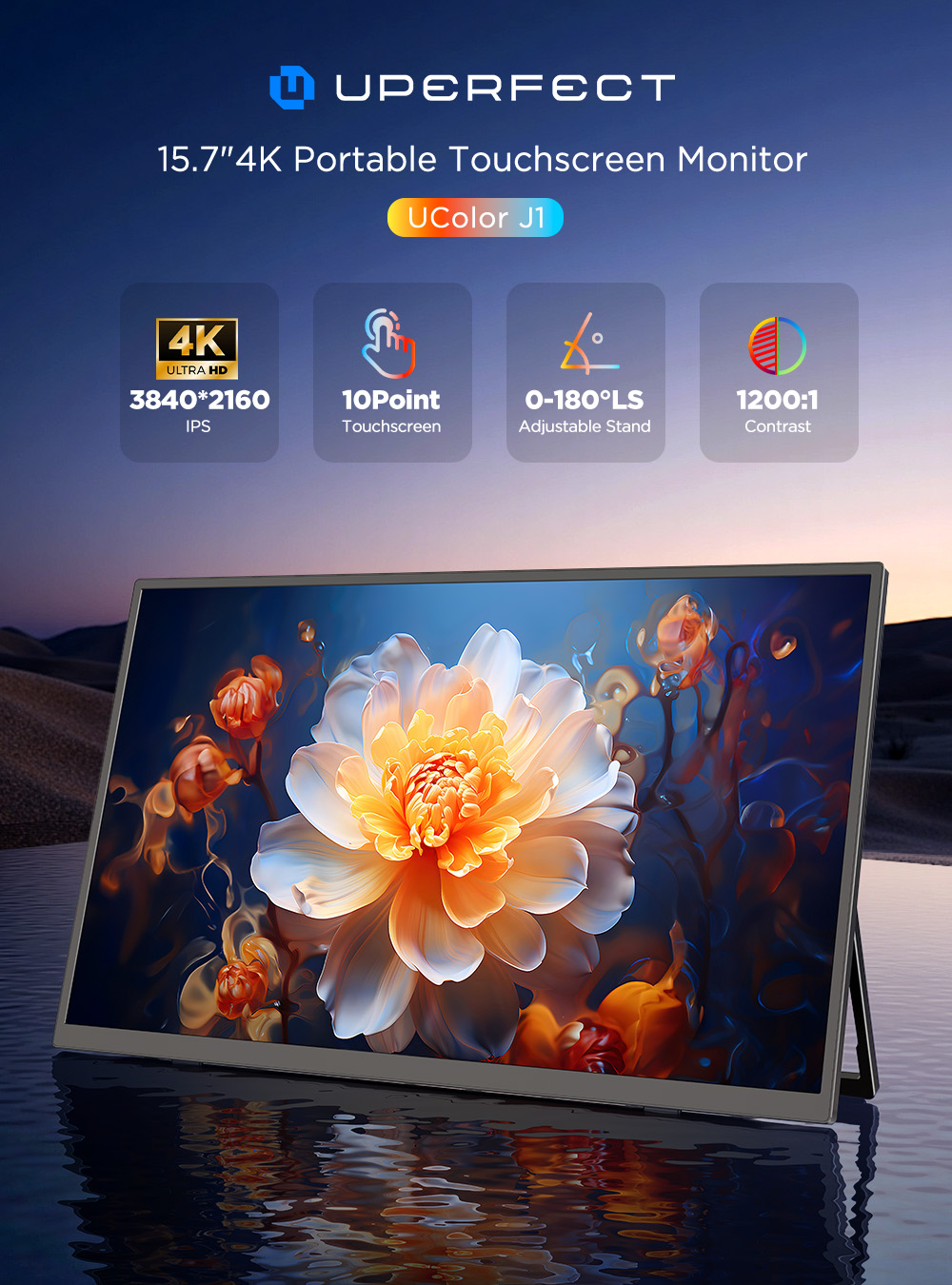 UPERFECT 4K 휴대용 모니터 터치스크린 15.7 - Board Game Journal 리뷰 및 가격