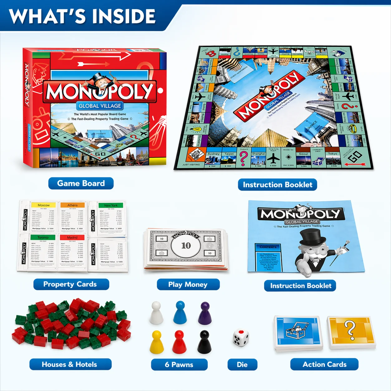 프리미엄 모노폴리 글로벌 빌리지 보드게임 - 테이블탑  - Hasbro Game Monopoly 리뷰 및 가격